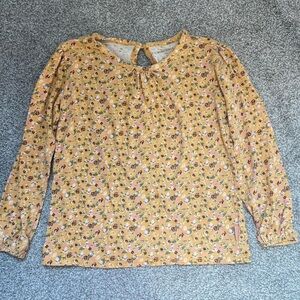 BCBG girls yellow floral long sleeve shirt, 6x​​​​